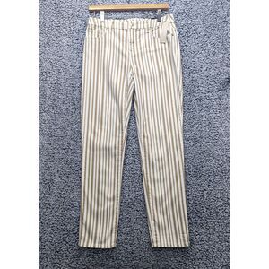 NWT Chicos So Slimming Girlfriend Ankle Jeans Size 0 / Small Boho Striped Beige